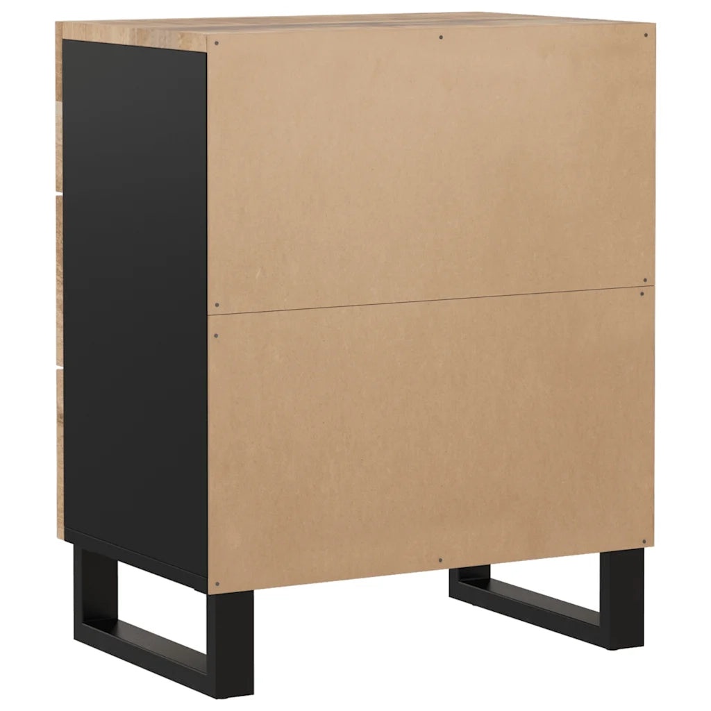 Comodino | Armadio da Notte | Mobiletto da notte 50x33x62cm Legno Massello di Mango e Legno Multistrato