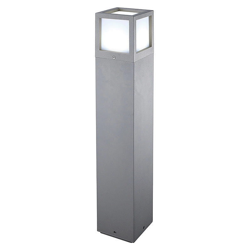 Lampada da terra Oliver Bollard Grigio con attacco E27 IP65 65cm - Rossini Group, apparecchio per esterno versatile in alluminio