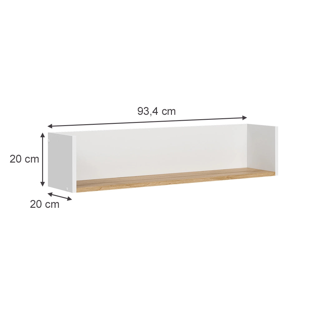 Vicco Libreria da parete Bianco/Artisan 93.4 x 20 cm