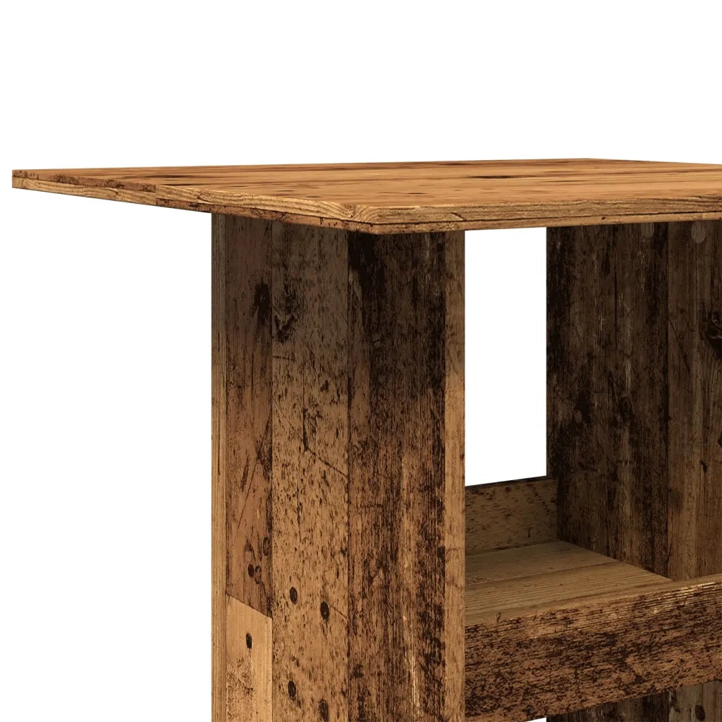 Tavolo Bar Portaoggetti Legno Antico 60x60x102cm in Multistrato
