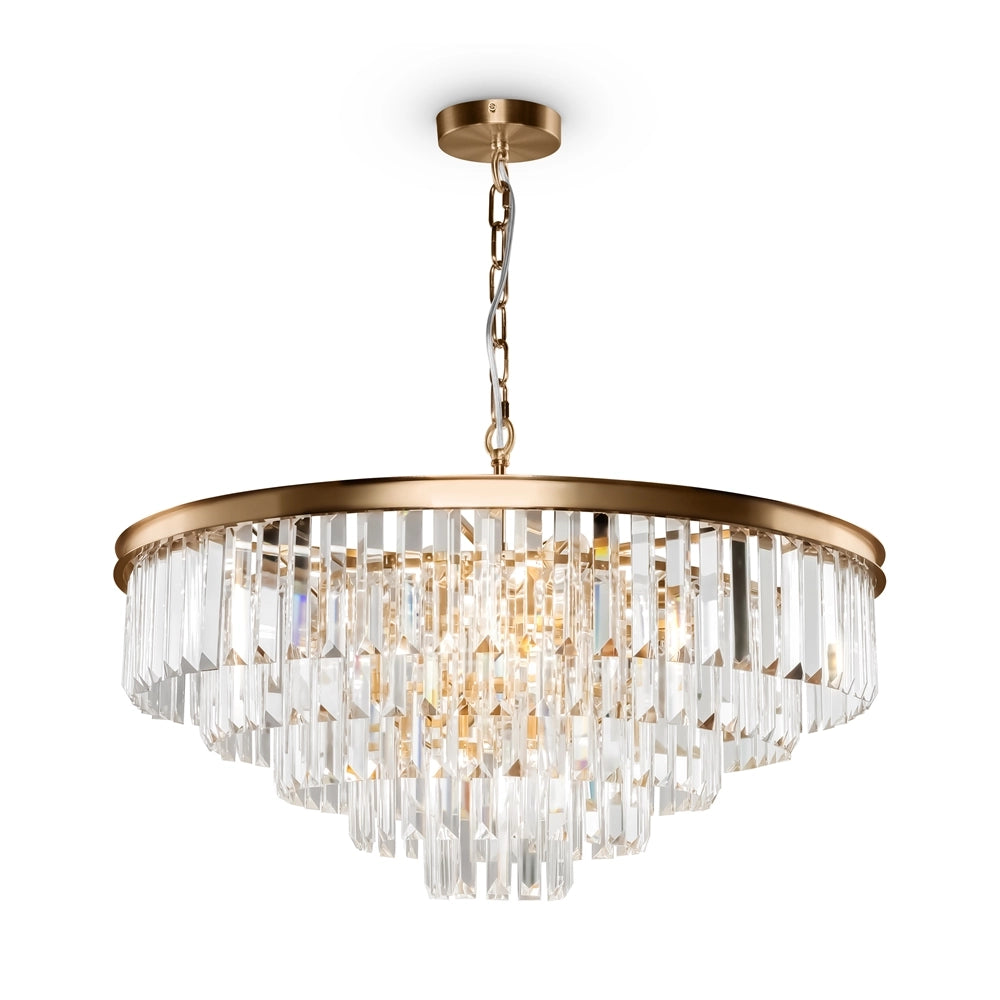 Lampadario Revero Maytoni 12 luci cristallo ottone Ø70