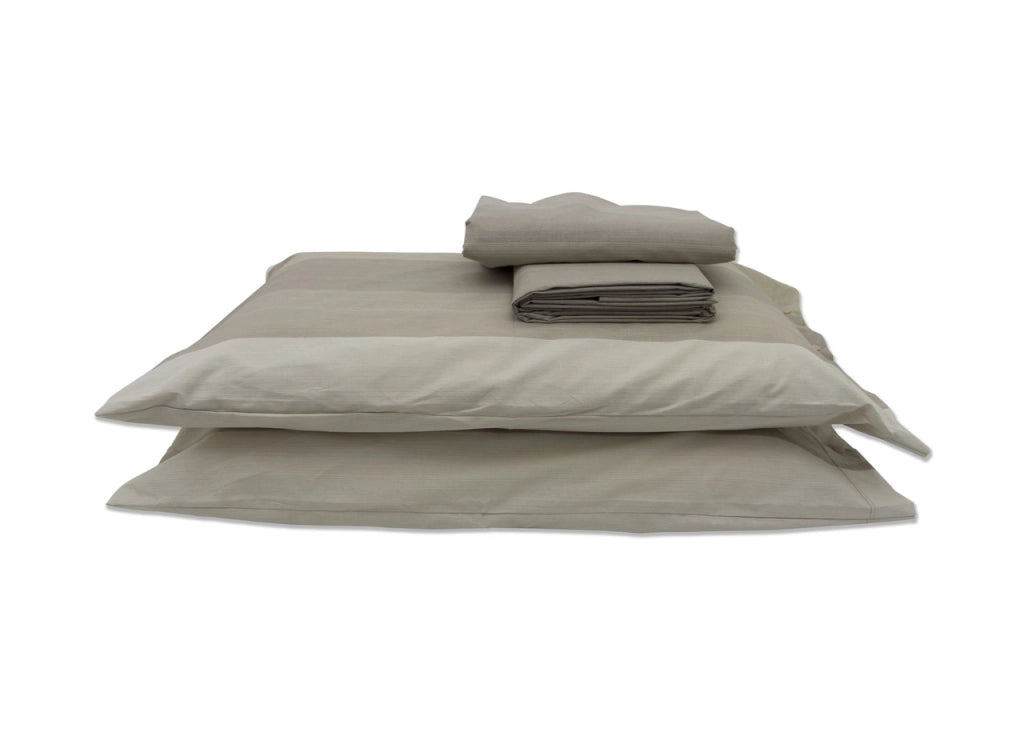 Copripiumino Sacco Piumone In 100% Cotone Disegno Garda - Matrimoniale - Beige
