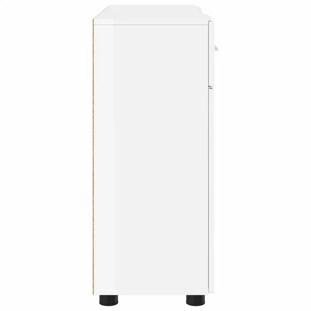 Armadio in Legno con cassetto Bianco Lucido 88,5 x 30,5 x 73 cm
