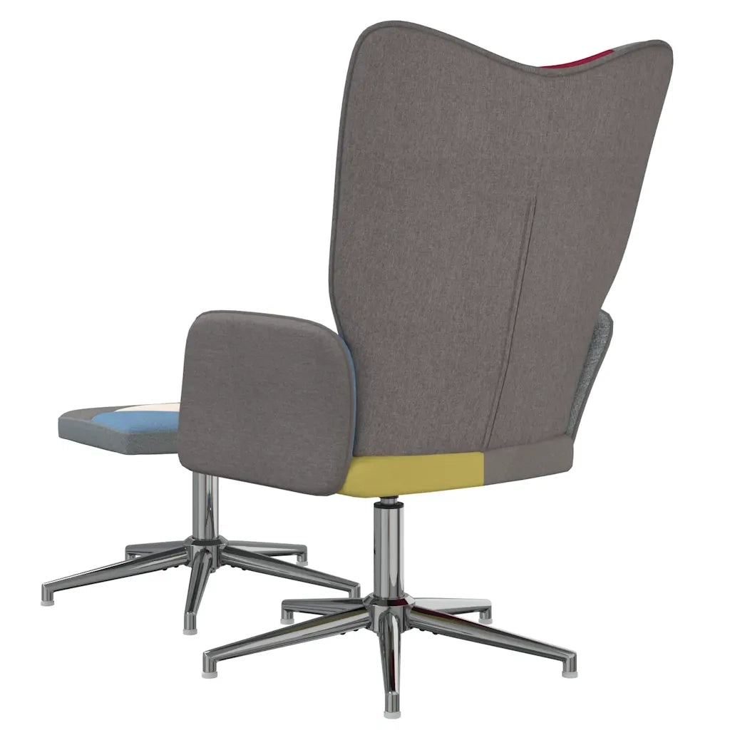 Poltrona Relax con Poggiapiedi in Tessuto Patchwork cod mxl 22891