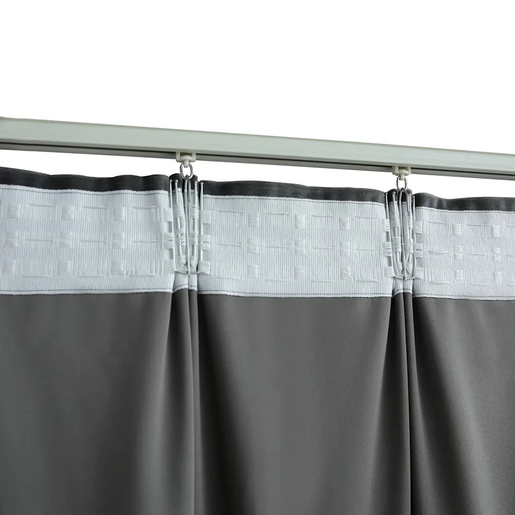 Tende Oscuranti con Ganci 2 pz Antracite in Velluto 140x225 cm 134501