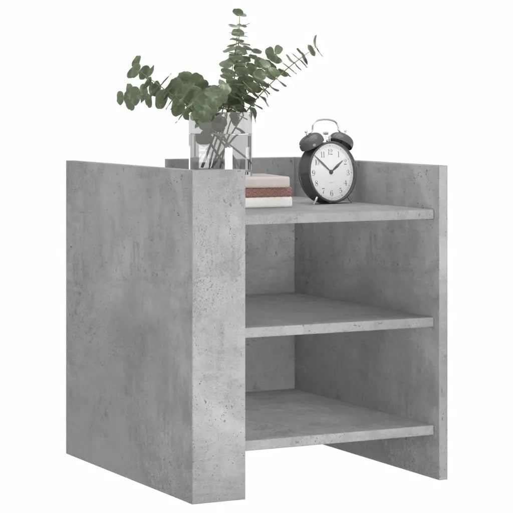Comodino | Armadio da Notte | Mobiletto da notte Grigio Cemento 45x50x50 cm in Truciolato