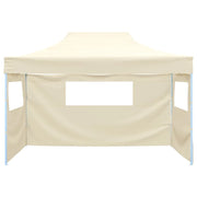 Tenda Pieghevole con 3 Pareti-Tenda Gazebo 3x4,5 m Crema
