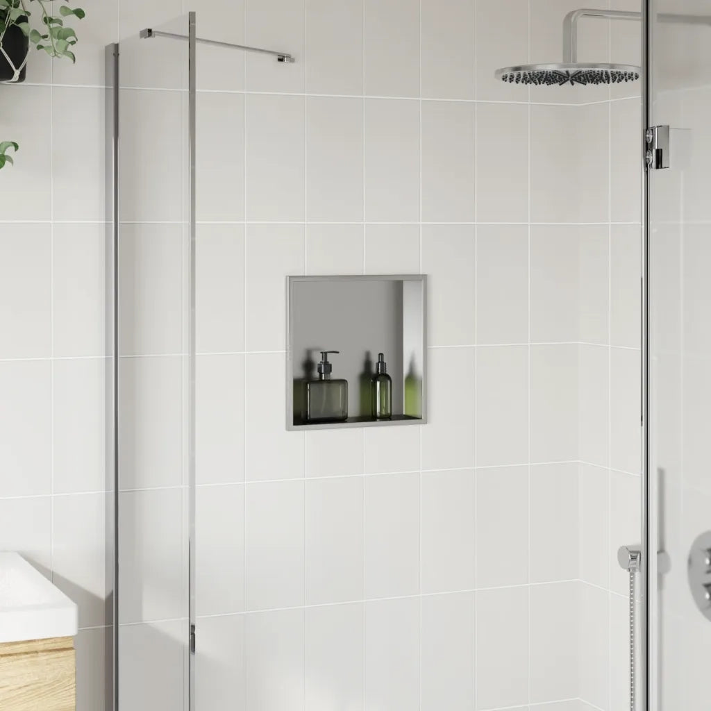Nicchia per Doccia Argento Spazzolato 32x32x9cm in Acciaio Inox CFW7956099