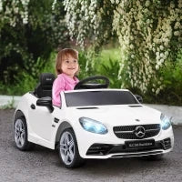 Macchina Elettrica per Bambini Licenza Mercedes SLC 300 con Telecomando, in PP e Metallo, 107x62.5x44 cm, Bianco