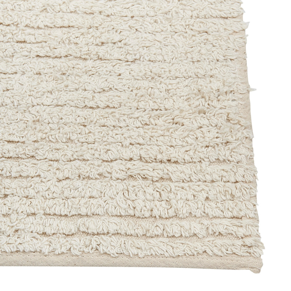 Tappeto in cotone beige 160 x 230 cm minimalista fatto a mano motivo geometrico soggiorno camera da letto