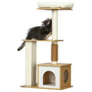 Letto per gatti con tiragraffi ¨C zephmum ¨C marrone e bianco 59.5x39.5x114 cm