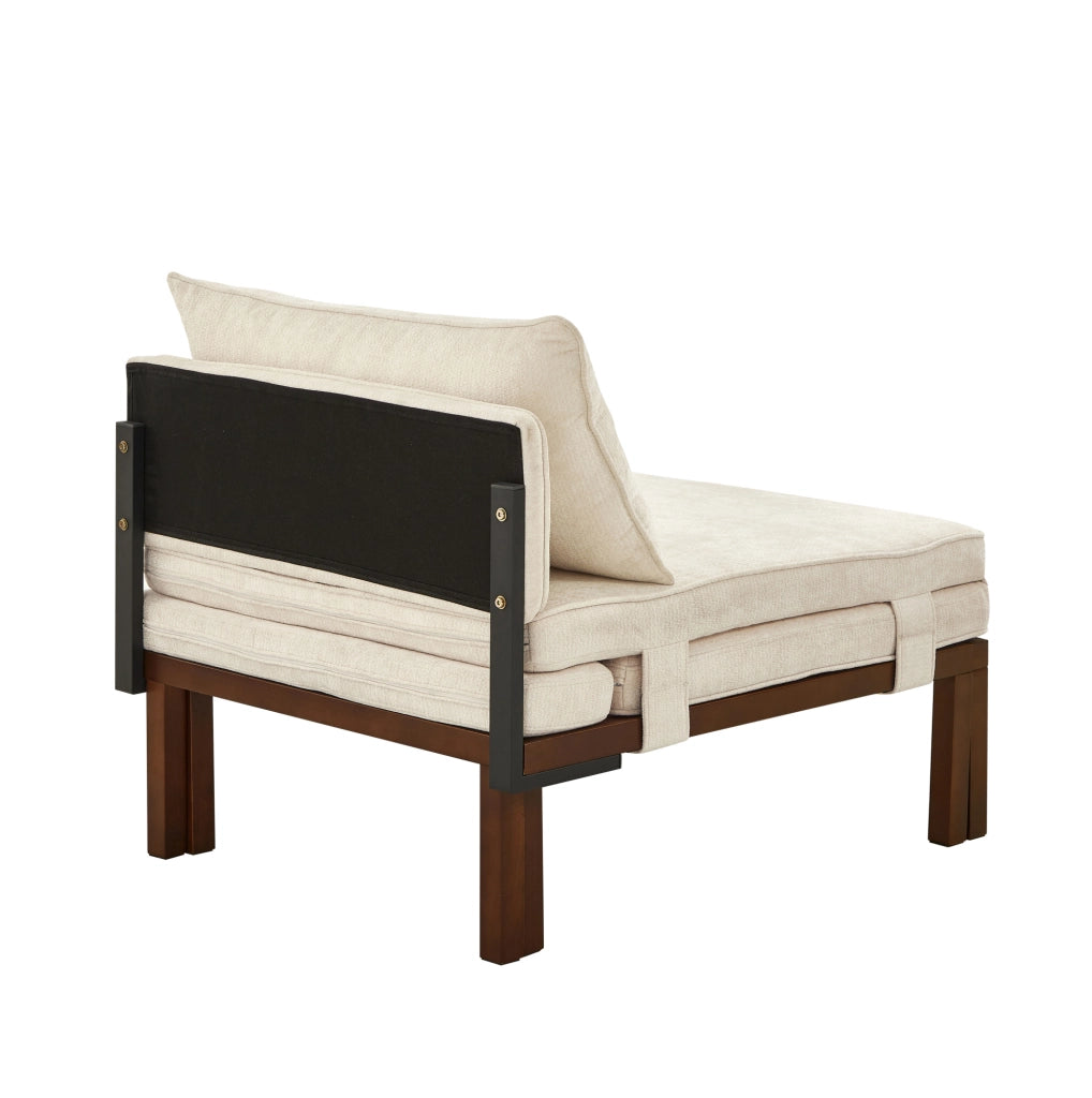 Divano letto 2 in 1 176x82,5x70 cm beige con USB/Type-C in velluto,