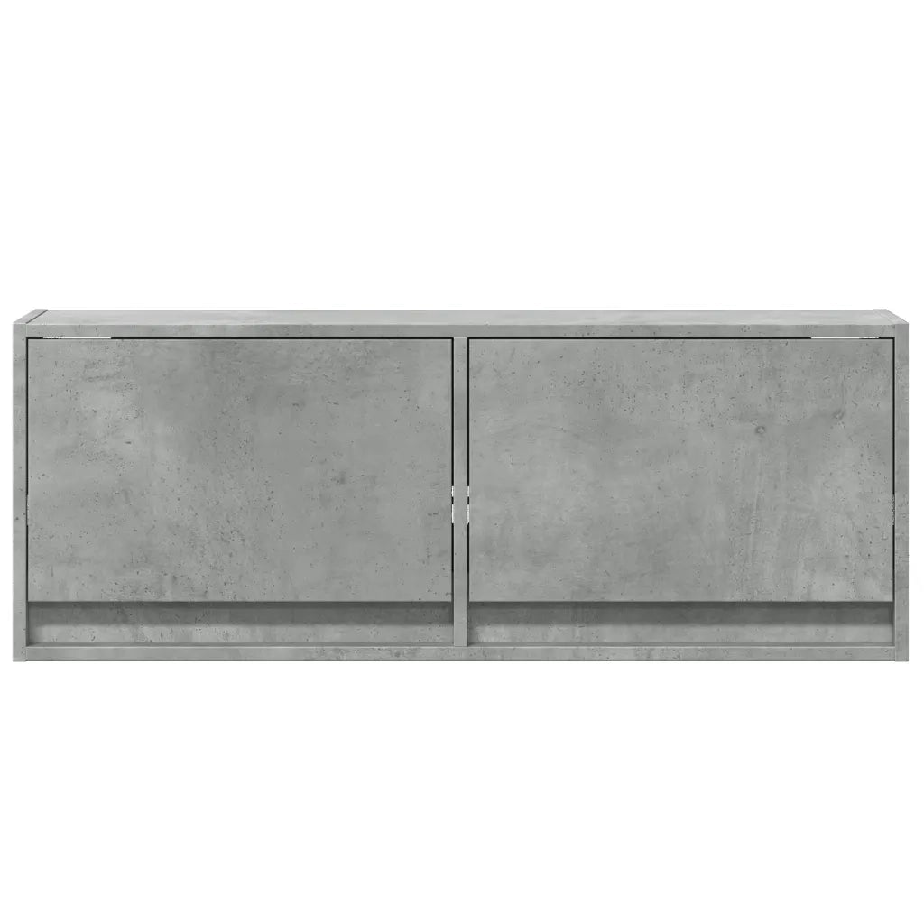 Mobile TV a Parete con Luci LED Grigio Cemento 100x31x35 cm