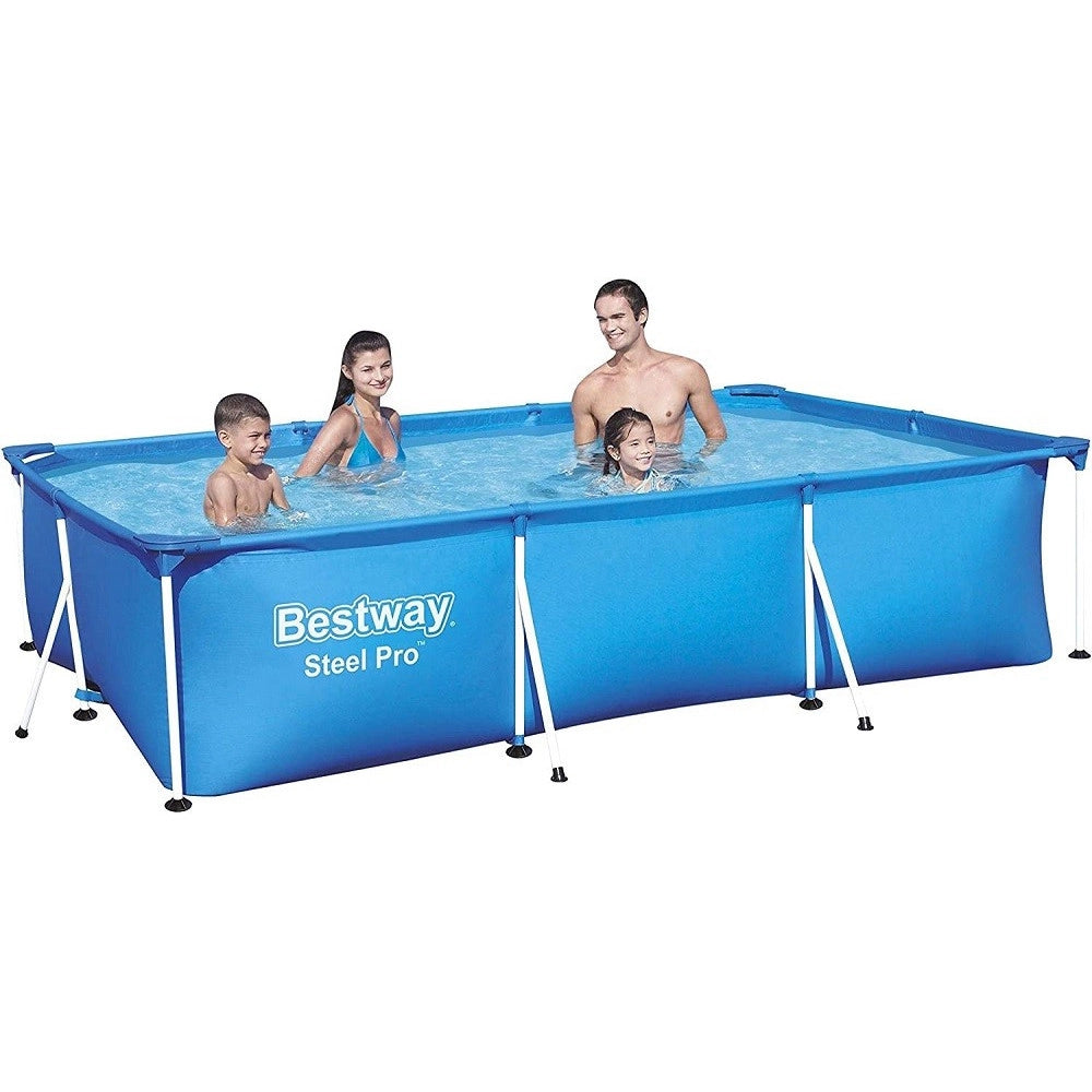 Trade Shop - Piscina Con Bordi Rettangolare 3300lt Fuori Terra Steel Pro 300x201x66 Cm 56404 -