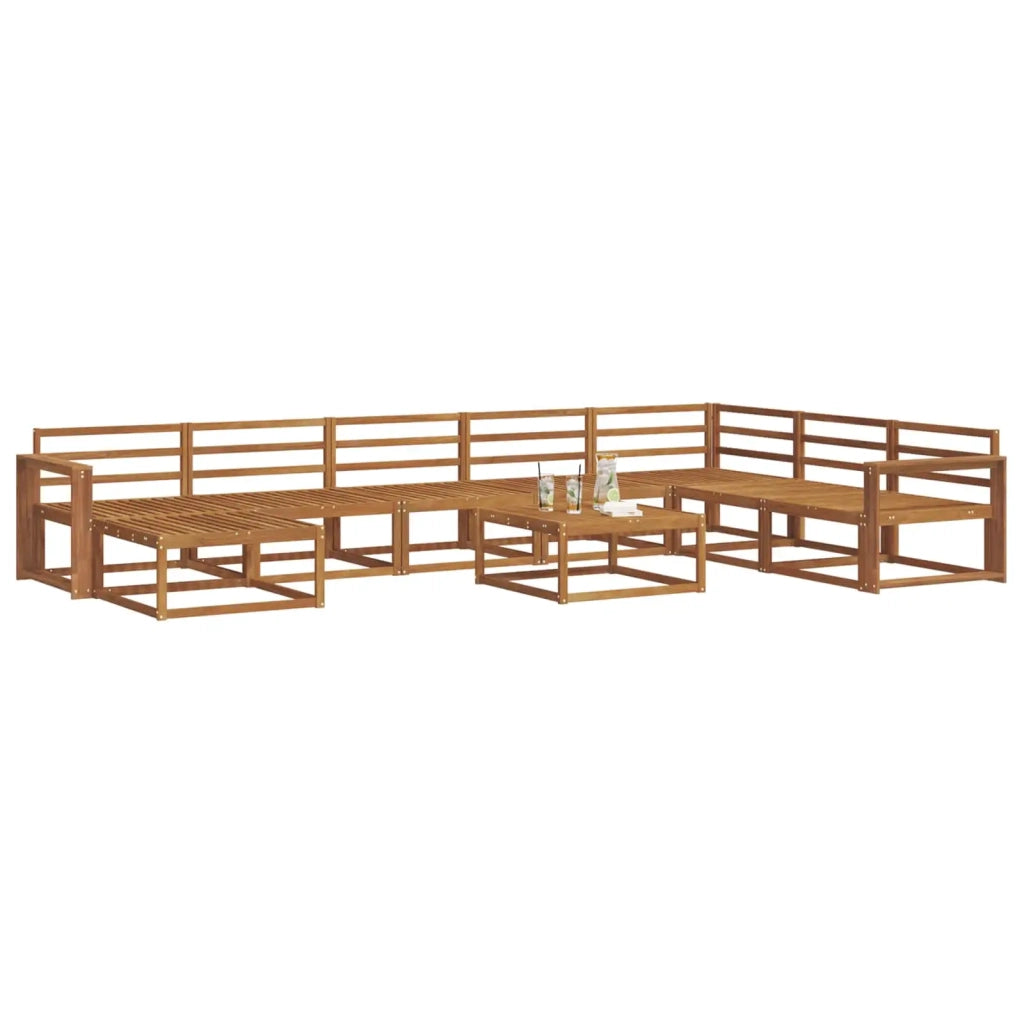 Set di divani da esterno 9 pcs Naturale
