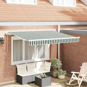 vidaXL Tenda Retrattile Verde e Bianco 250 x 200 cm