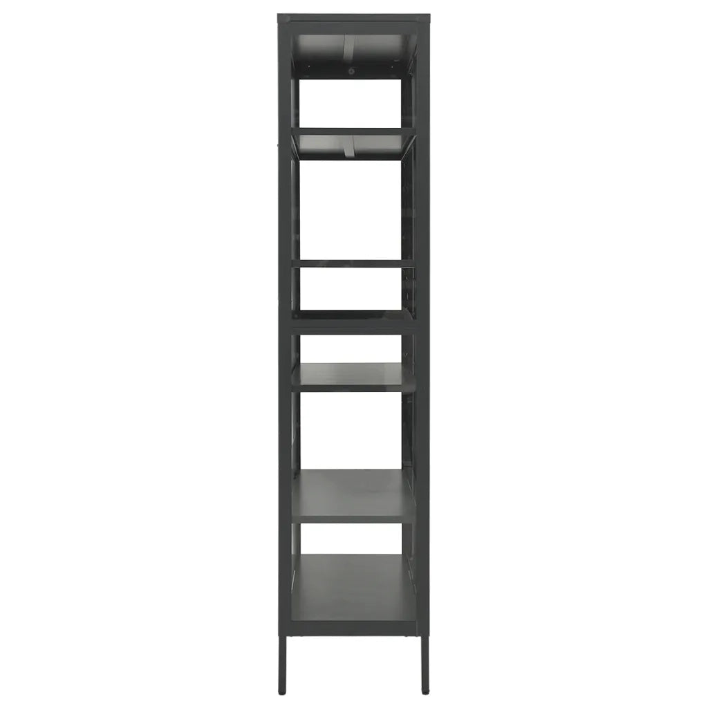 Vetrina Antracite 90x40x180 cm in Acciaio e Vetro Temperato 336081