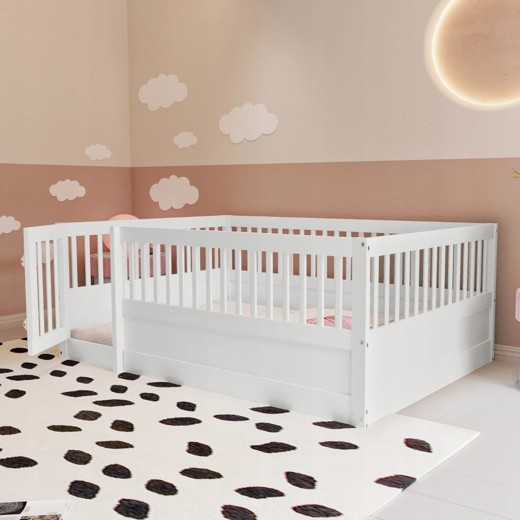 Letto per bambini in legno - Xylo - 140x200 - Bianco - Senza materasso