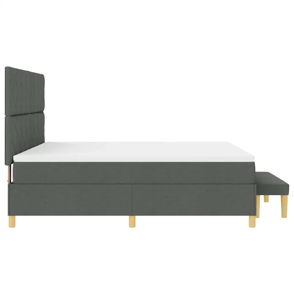 Letto a molle con cuscino Grigio scuro 200 x 180 cm Tessuto 3344395