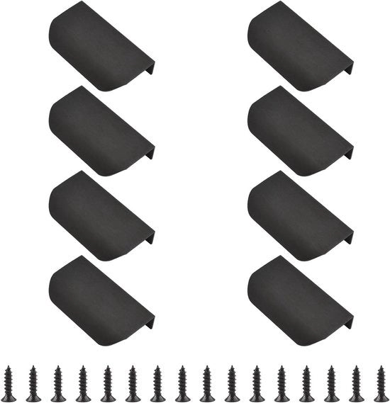 Set di 8 maniglie di apertura lavello in alluminio lega - stile moderno - pulsanti invisibili - per armadi e ante - 80 mm