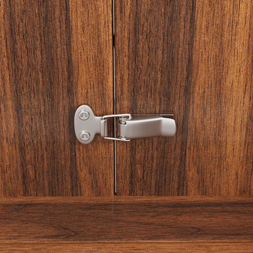 Tavolo da pranzo allungabile, con ripiano portaoggetti, piano rinforzato, in MDF, color noce
