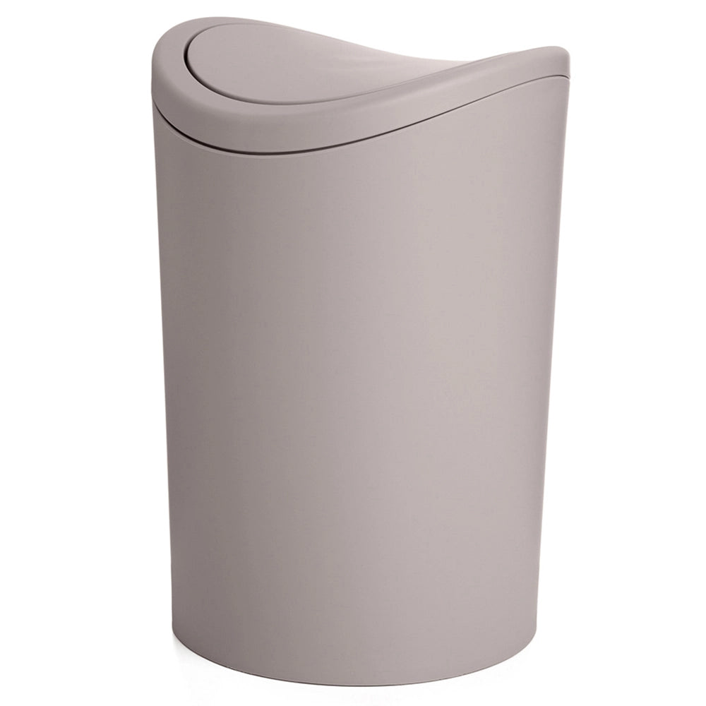 Pattumiera bagno in polipropilene tortora 6 Lt con coperchio basculante