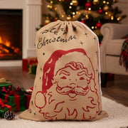 Borsa di regalo in juta 70 cm - Imballo di regalo naturale - Sostenibile e riutilizzabile - Fibre naturali - Tema natalizio - Ambientalmente friendly - Borsa di regalo