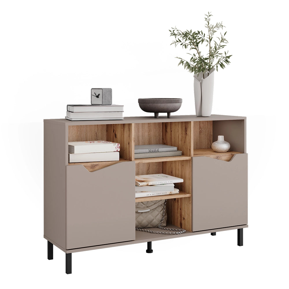 Vicco Credenza Greige/rovere artigianale 120 x 81.3 cm con 2 porte