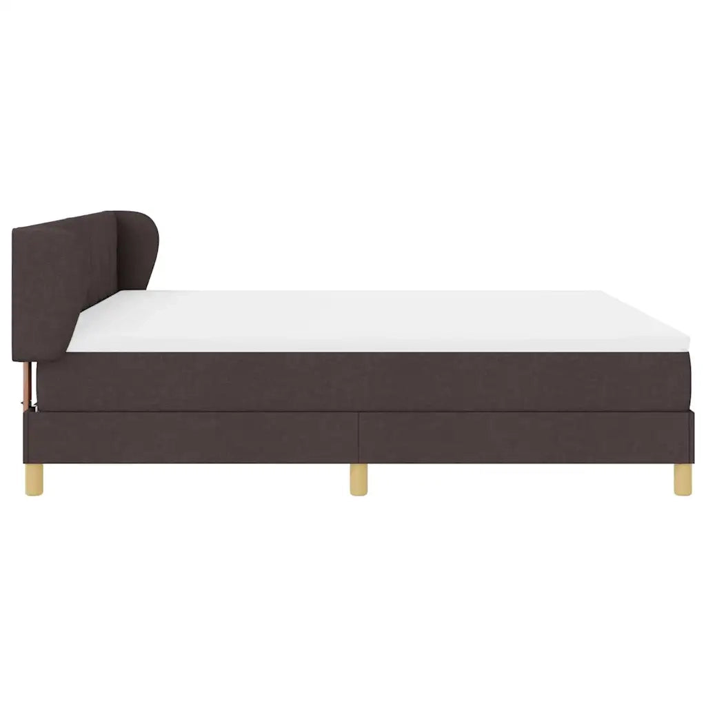 Letto a molle con materasso Marrone Scuro 180 x 200 cm Tessuto 3340293