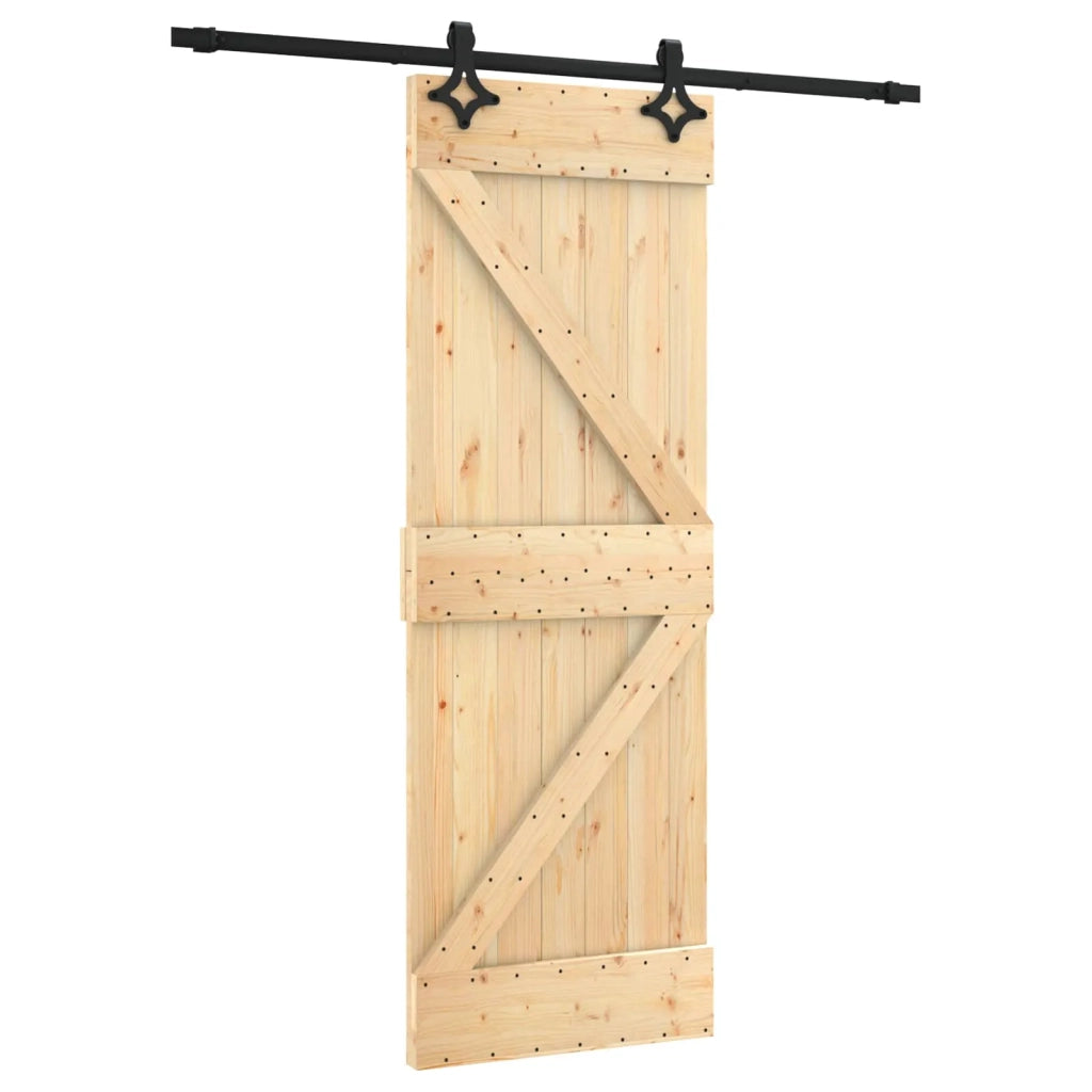 Porta scorrevole Naturale e Nero 70 x 210 cm 3445058