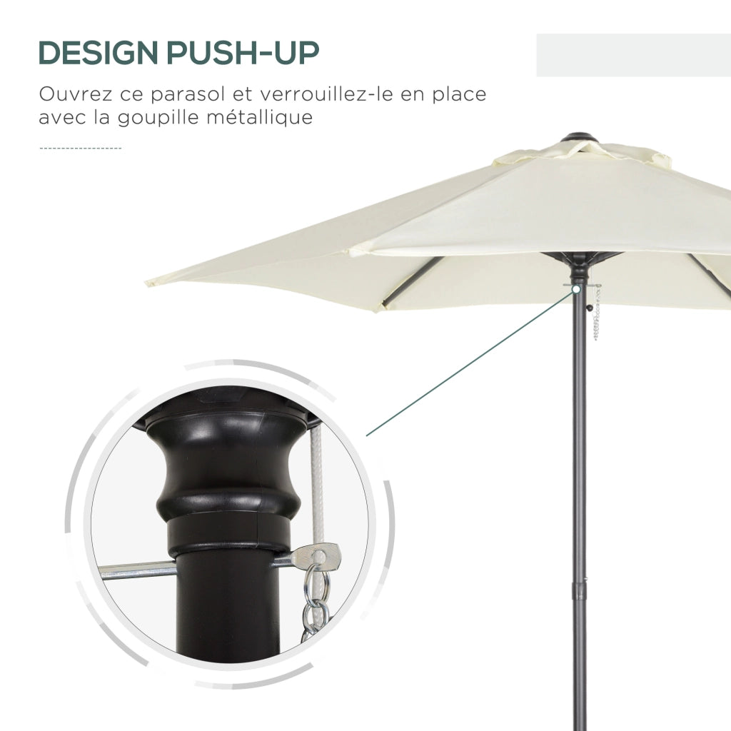 Parasole da giardino rotondo ¨C zephmum ¨C ? 2 m, alluminio, beige