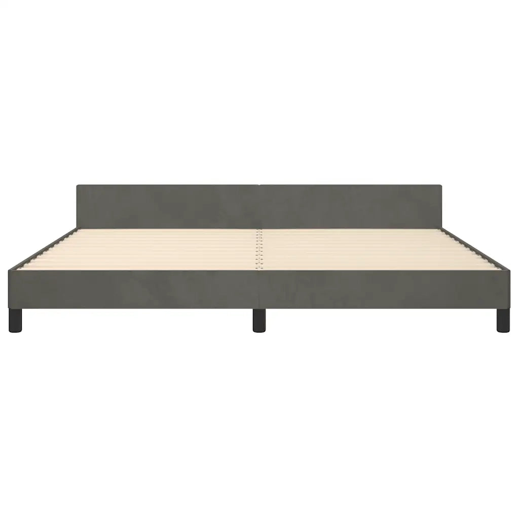 Letto matrimoniale | Letto per adulti | Giroletto senza Materasso Grigio Scuro 200x200 cm Velluto