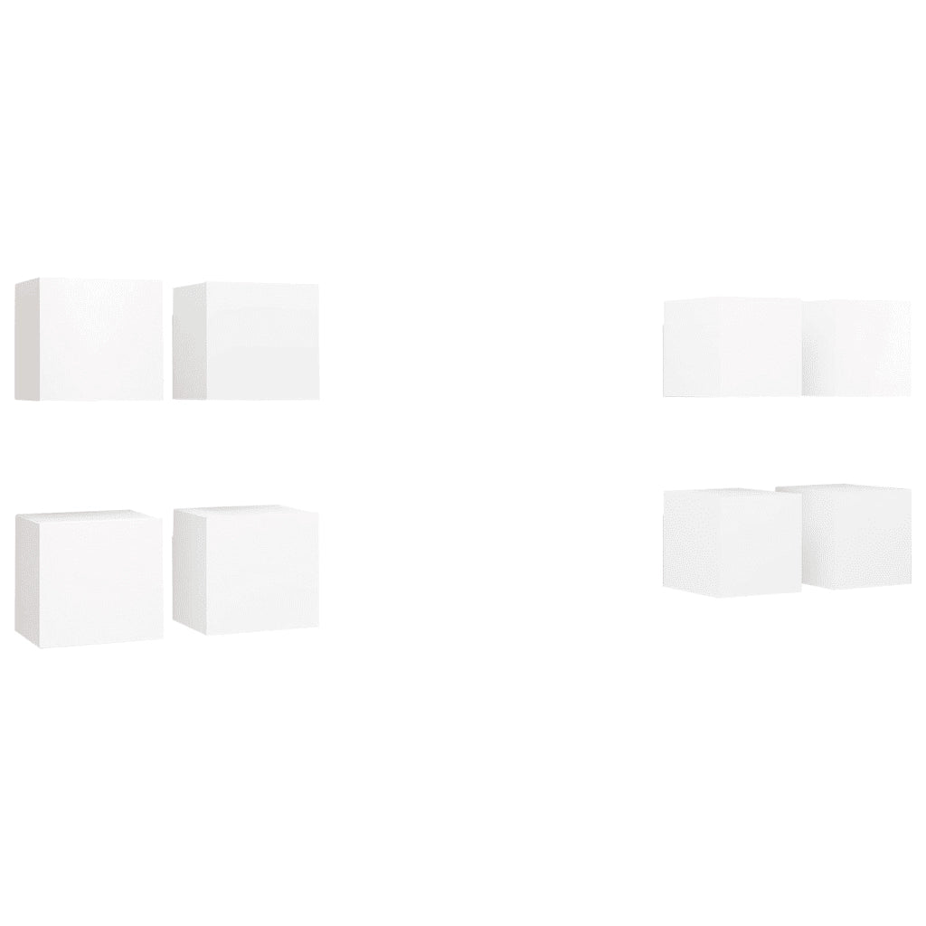 Mobili Porta TV a Parete 8 pz-Credenza per TV Bianchi 30,5x30x30 cm