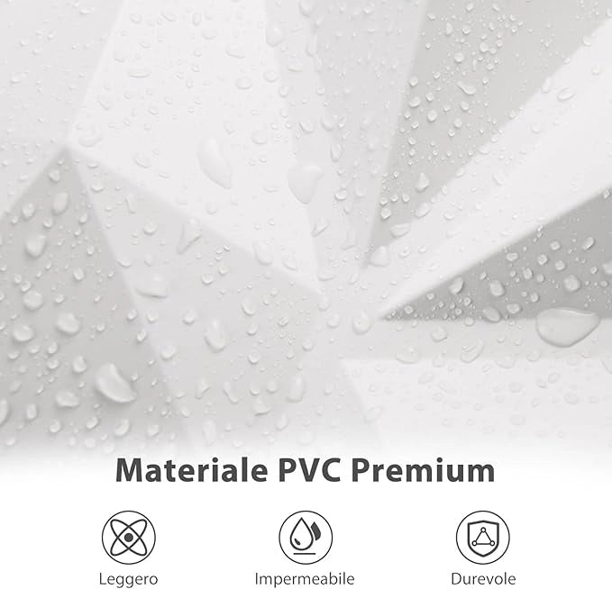 50 Pezzi 3D Pannelli Murali 30 x 30 cm, Pannello da Parete 3D Diamante, Decorazione Interna da Parete in PVC, 4,5 m², per Soggiorno Camera da Letto (4,5㎡,Bianco)