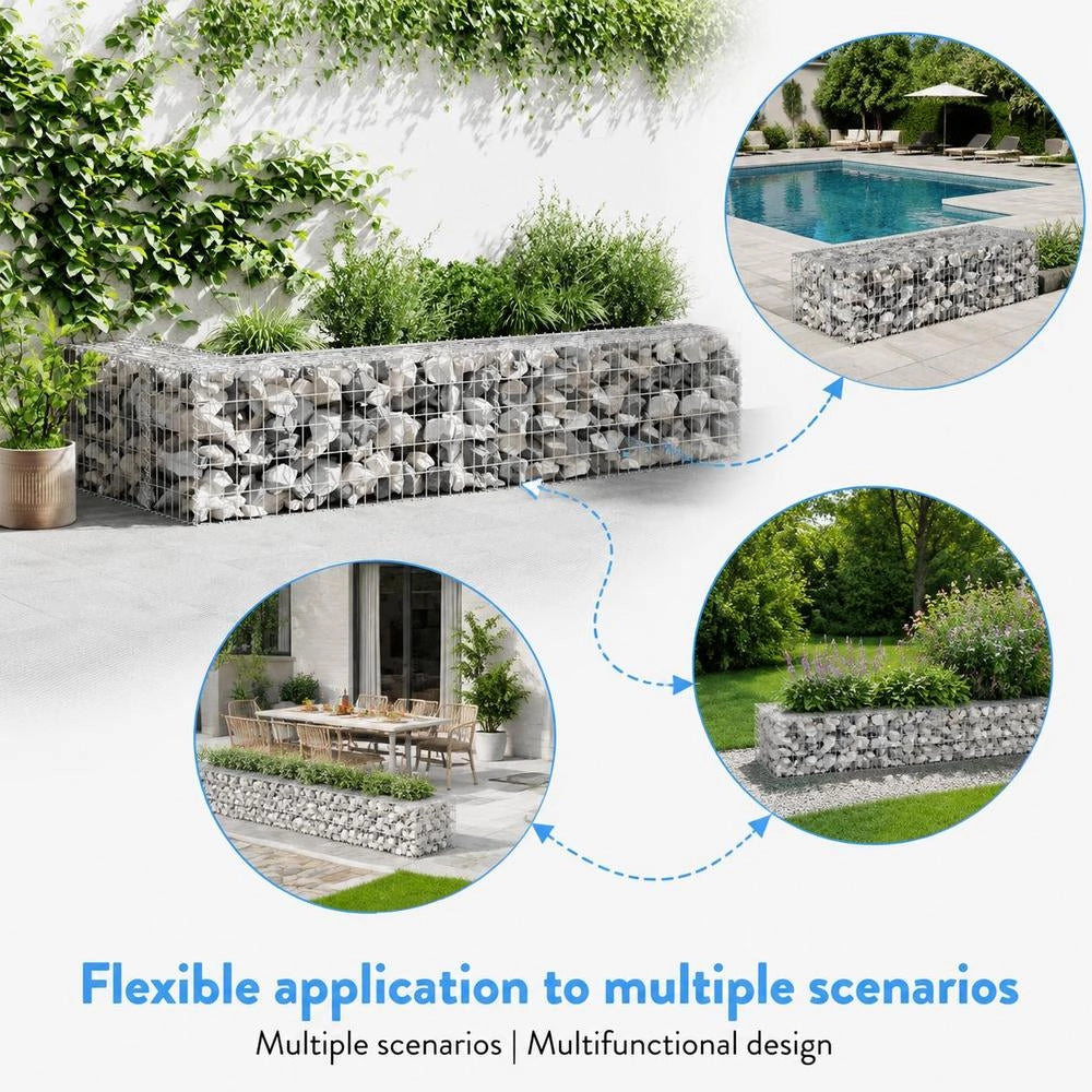 Gabion Wall With Cover 300x50x50 Cm Galvanized Steel