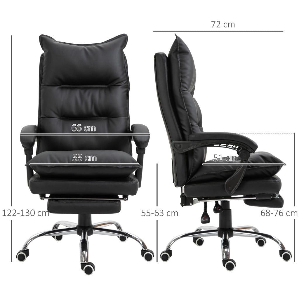 Sedia da ufficio ergonomica ¨C zephmum ¨C similpelle nera con poggiapiedi