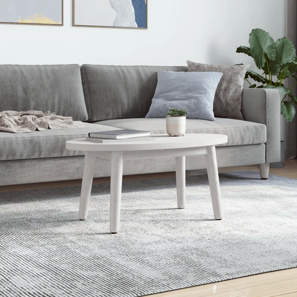Piano Tavolo | Superficie Tavolo | Piano Scrivania Bianco 80x40x2,5cm in Legno Massello di Pino Ovale