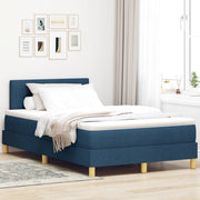 Letto con Box Spring e Materasso Blu 120x200 cm Tessuto
