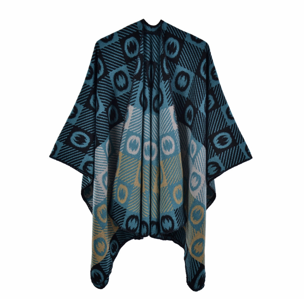 Sciarpa divisa con stampa a lettere di tendenza, sciarpa calda in cashmere jacquard alla moda, mantello