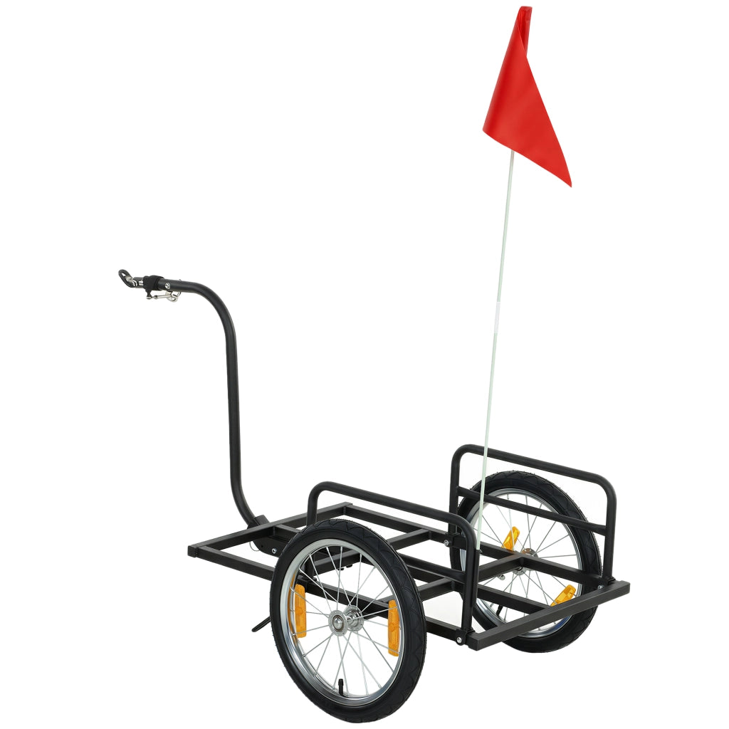 Carrello per Bicicletta da Carico 40 kg ¨C zephmum ¨C Acciaio 145x60x42 cm Nero