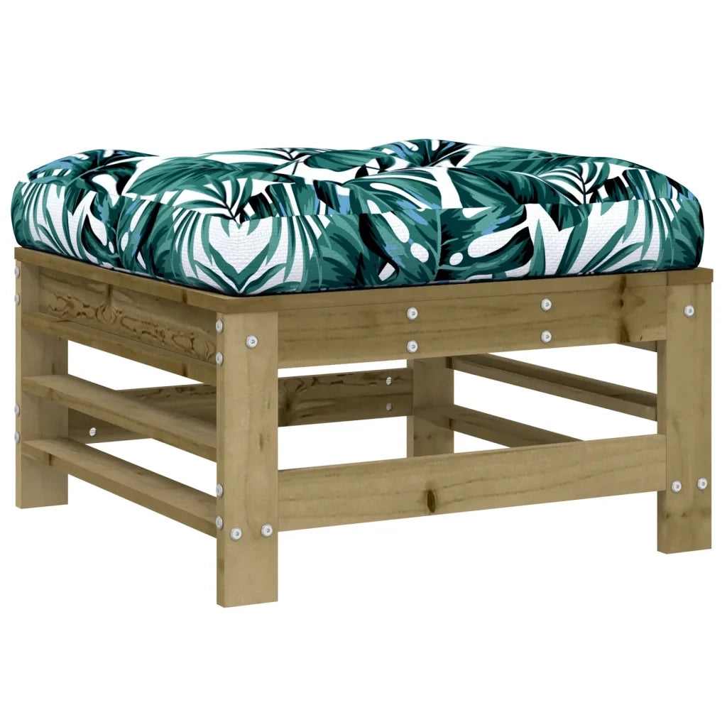 Sedia da giardino-Poggiapiedi Giardino con Cuscini 2pz Legno Impregnato di Pino 545346