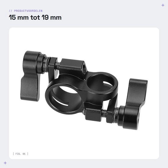 Adattatore di chiusura per tubi da 15 mm a 19 mm per rig di fotocamera