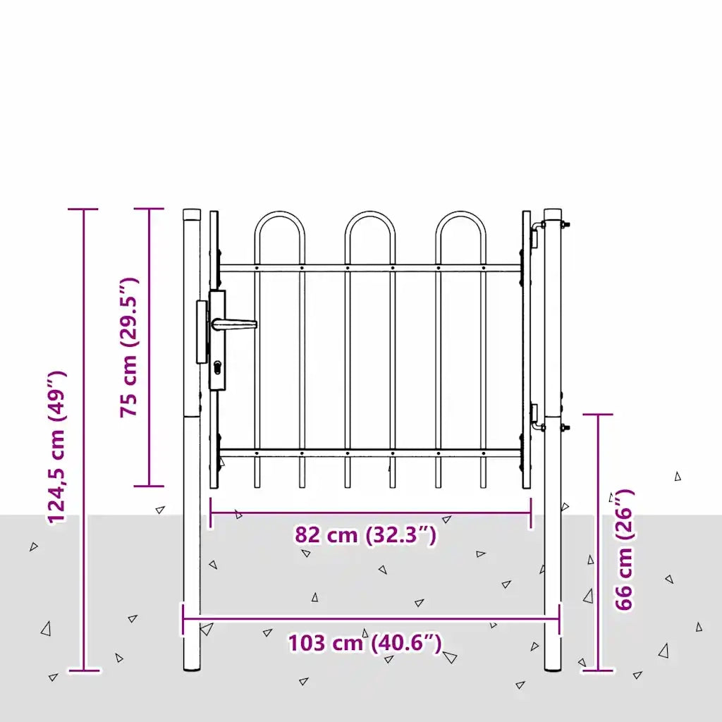 vidaXL Cancello per recinzione Grigio 100 x 75 cm