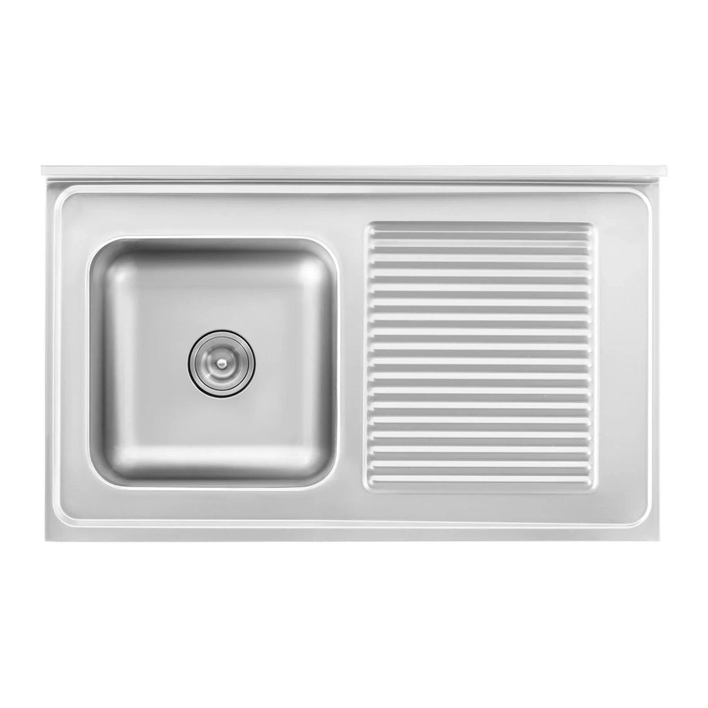 Lavello professionale in acciaio inox su mobile base con lavello in acciaio inox (1 vasca: 400 x 400 x 240 mm altezza paraschizzi: 100 mm piedini regolabili) 14_0005022