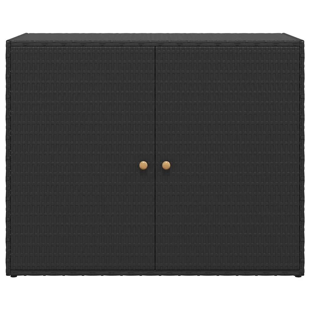 Mobile contenitore da giardino 100 x 55,5 x 80 cm resistente all'acqua stile moderno polyrattan nero 02_0046632