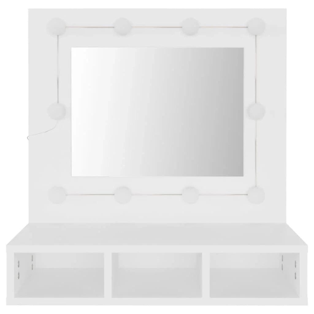 Armadio a specchio con illuminazione LED bianca 60 x 31,5 x 62 cm bianco 02_0006654