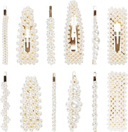 Set di 12 clip per capelli per donne e ragazze - spille per styling - accessori con fermaglio a clip - perle cristalline eleganti e carine - adatte per copricapi, matrimoni e feste.