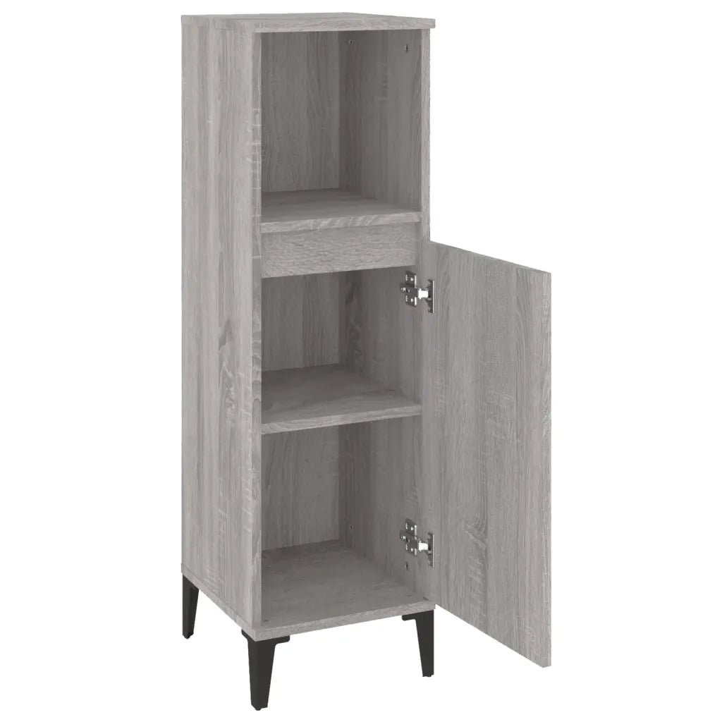 Armadietto Bagno | Armadio da bagno Grigio Sonoma 30x30x100cm in Legno Multistrato