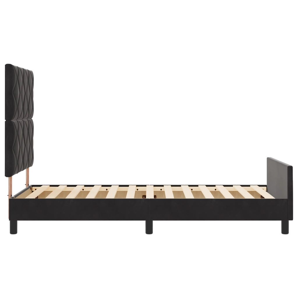 Struttura Letto  Nera 100x200 cm in Velluto