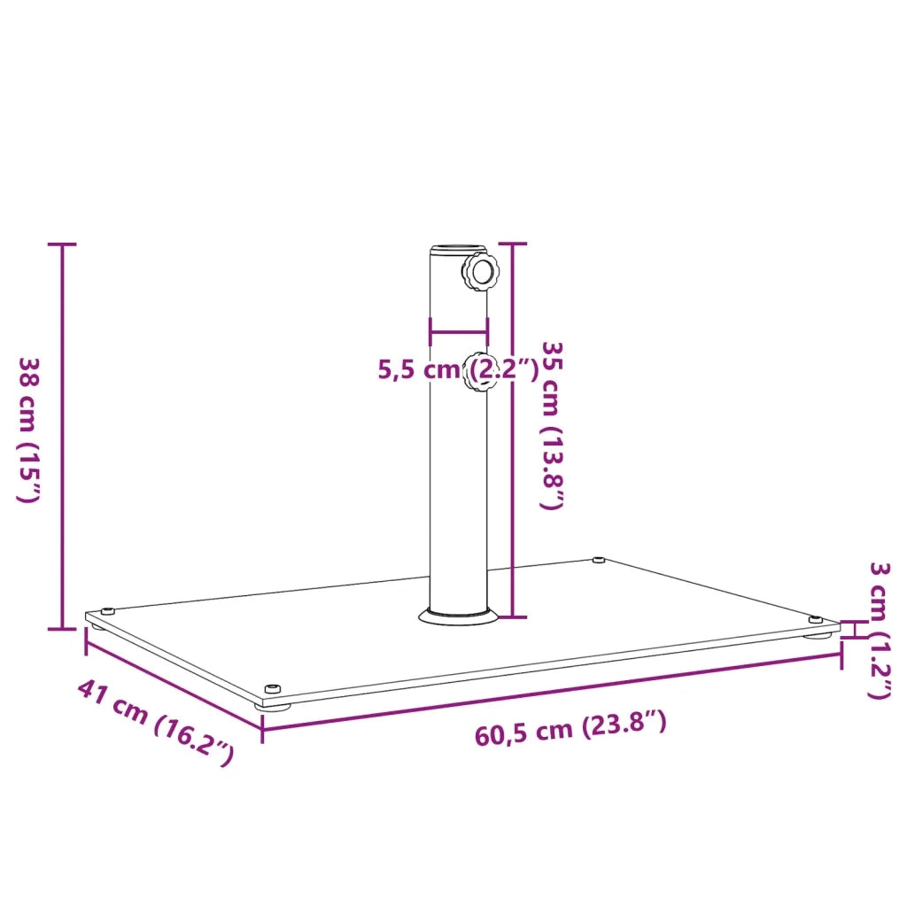 Base per Ombrellone per Pali ?32/38/48 mm 15 kg Rettangolare CFW2319377